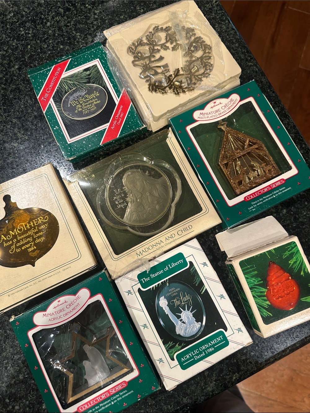 Vintage hallmark ornaments lot set 8 80’s 90’s Christmas tree decor